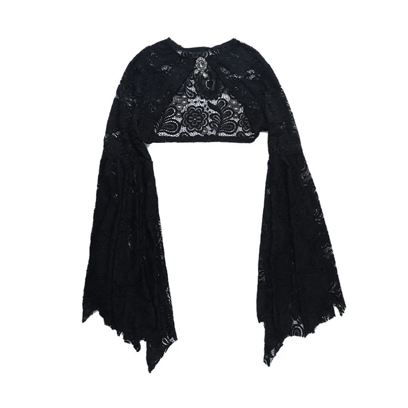 Long flared sleeve lace shrug top - Image 4