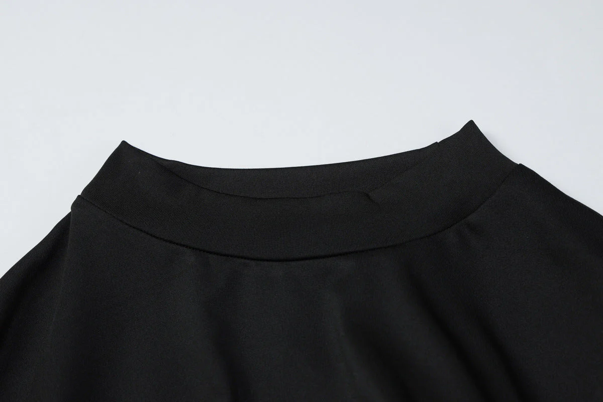 Long sleeve crewneck glitter hollow out mini dress - Image 5
