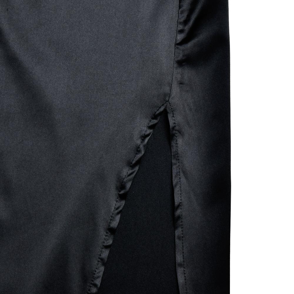Long sleeve crewneck lace hollow out high slit maxi dress - Image 5