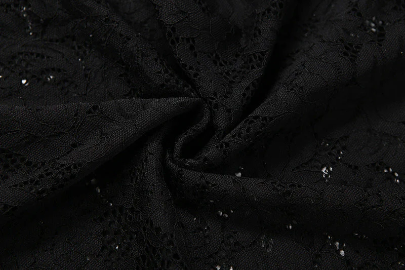 Long sleeve crewneck lace irregular maxi dress - Image 7