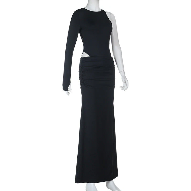 Long sleeve crewneck lace maxi skirt set - Image 4