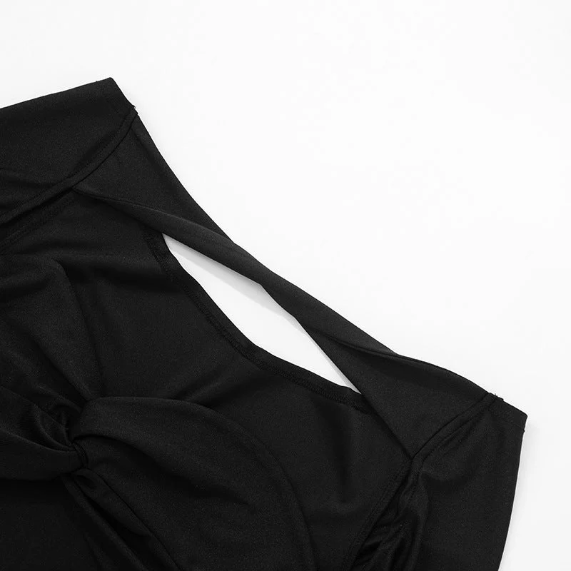 Long sleeve hollow out ruched off shoulder romper - Image 8