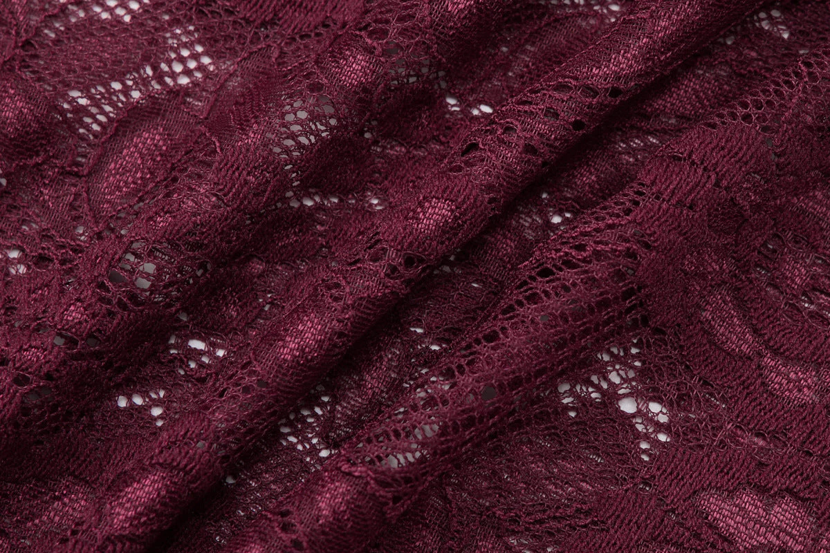 Long sleeve lace hollow out self tie see through top - Image 7