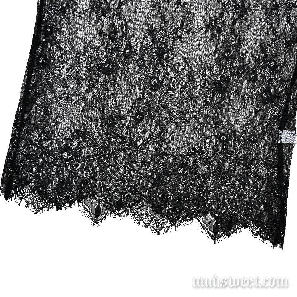 Long sleeve lace see through high neck mini dress - Image 6