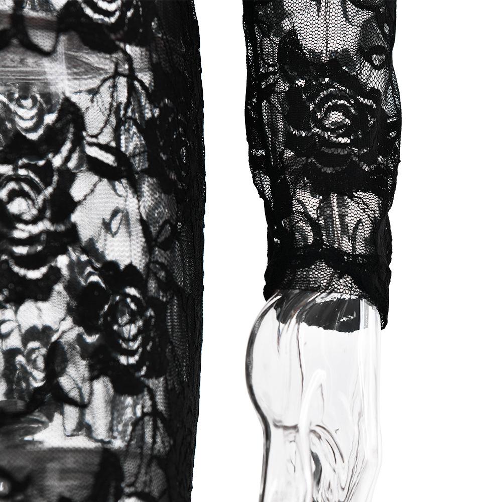 Long sleeve lace see through sweetheart neck maxi dress - Image 8