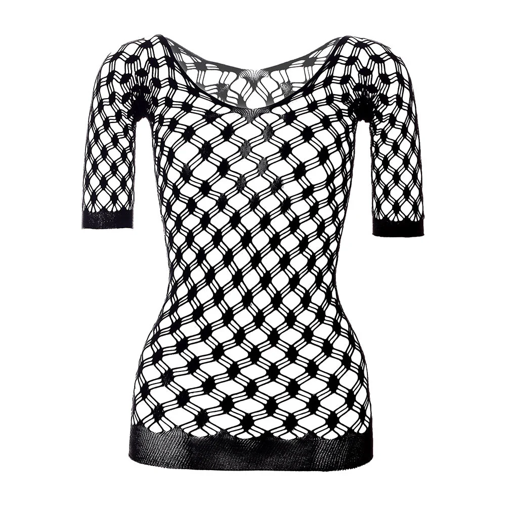 Long sleeve off shoulder net backless mini dress - Image 25