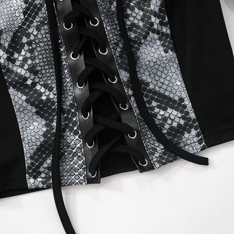 Long sleeve print lace up top - Image 8
