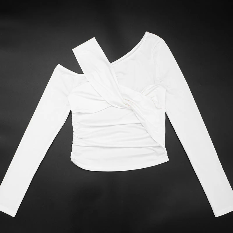Long sleeve ruched hollow out top - Image 6