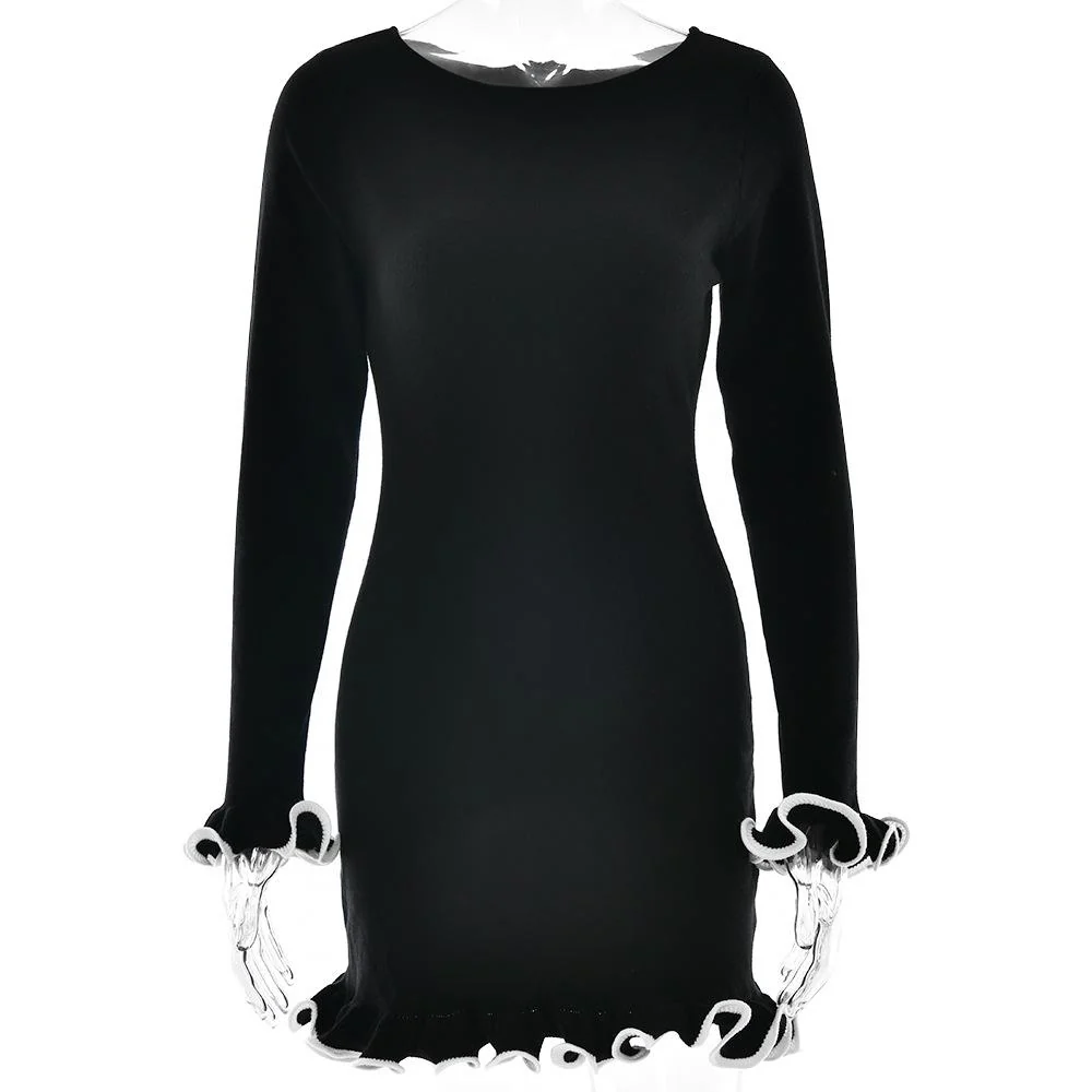 Long sleeve ruffle mini dress - Image 2