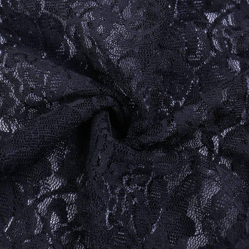 Solid flared sleeve lace hem button hollow out shrug top goth Alternative Darkwave Fashion goth Emo Darkwave Fashion - Image 10