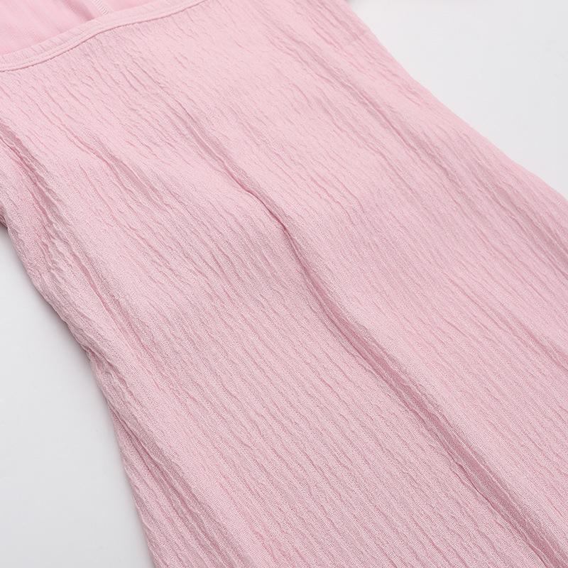 Long sleeve square neck textured midi dress - Image 6