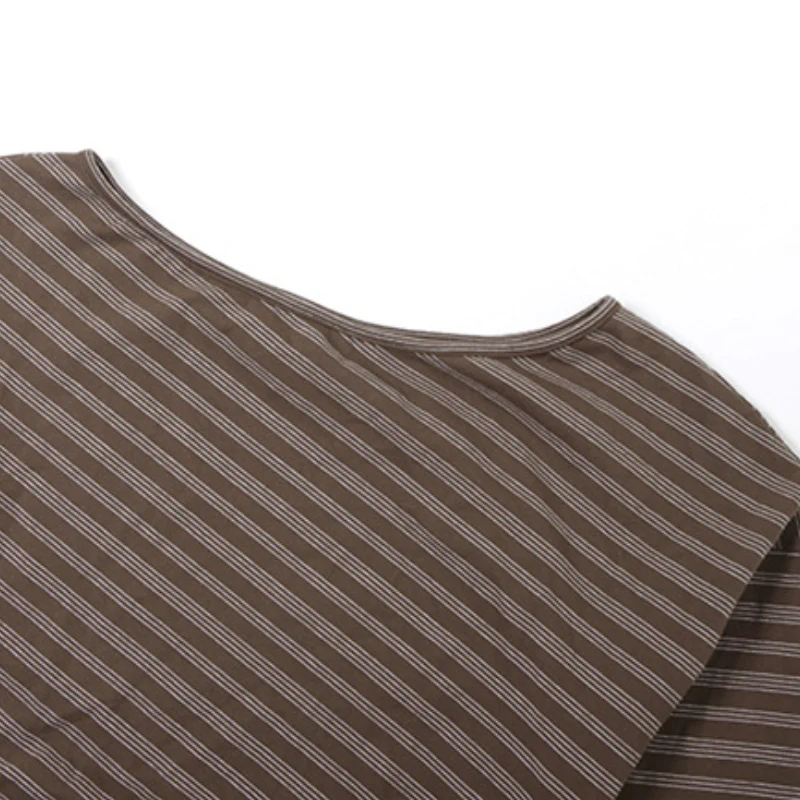 Long sleeve striped one shoulder ruched top - Image 5
