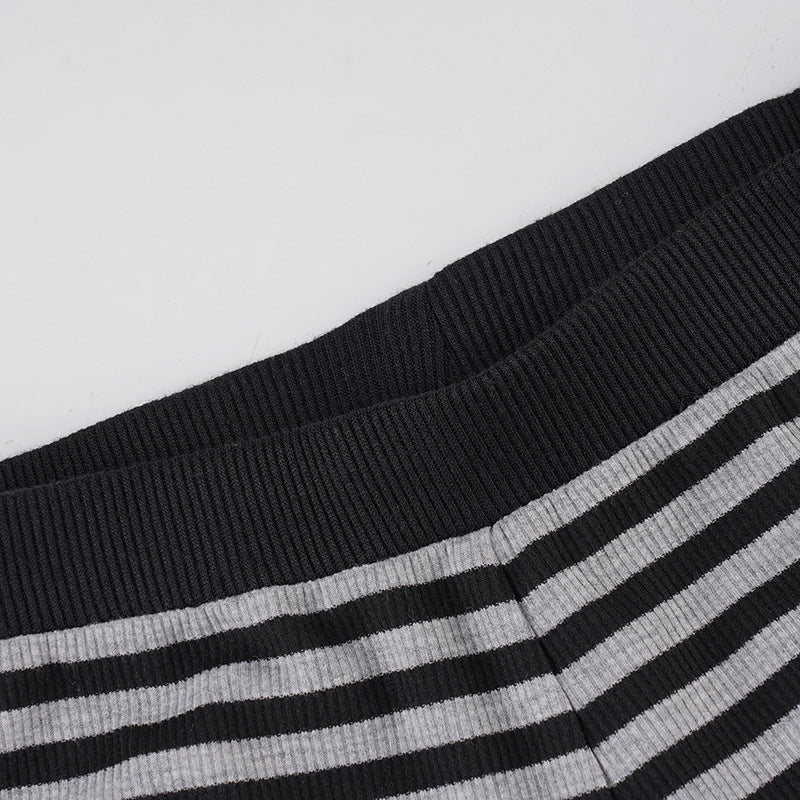 Long sleeve striped square neck low rise pant set - Image 7