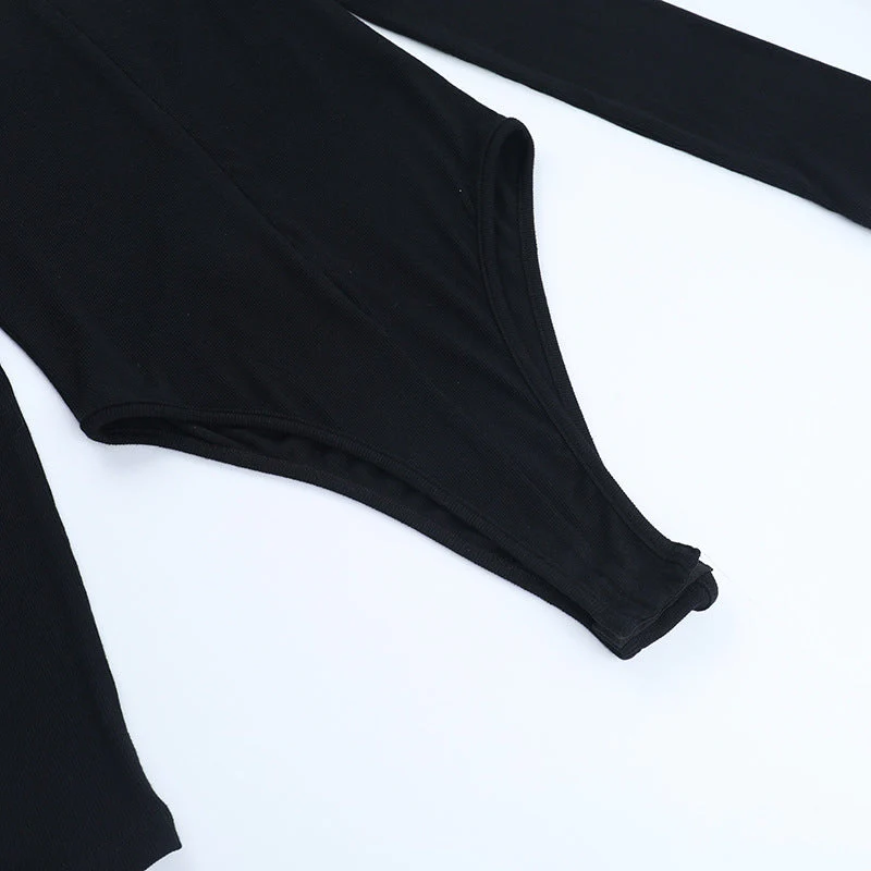 Long sleeve zip-up solid bodysuit - Image 6