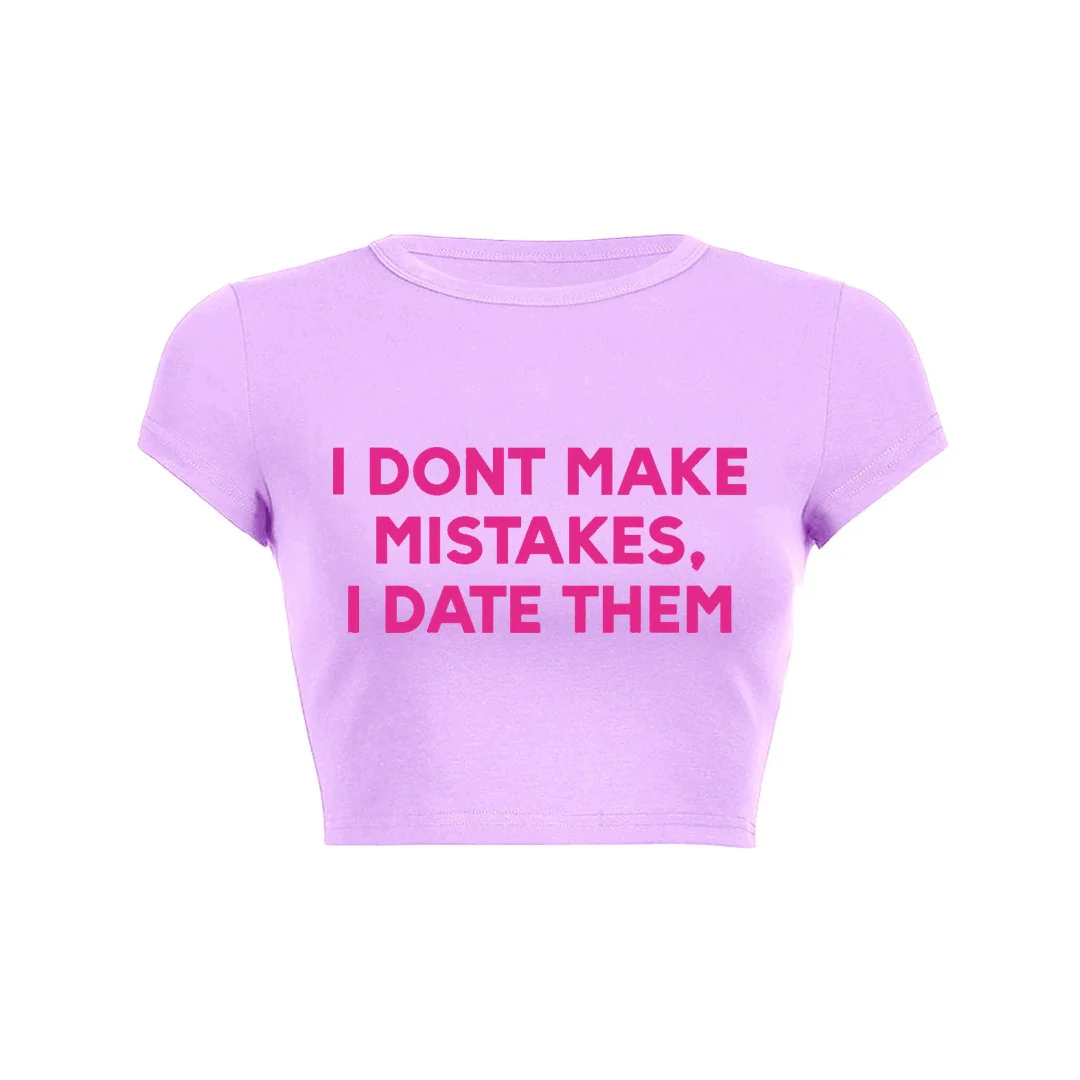 Love Mistakes Crop Top Baby Tee - Image 4