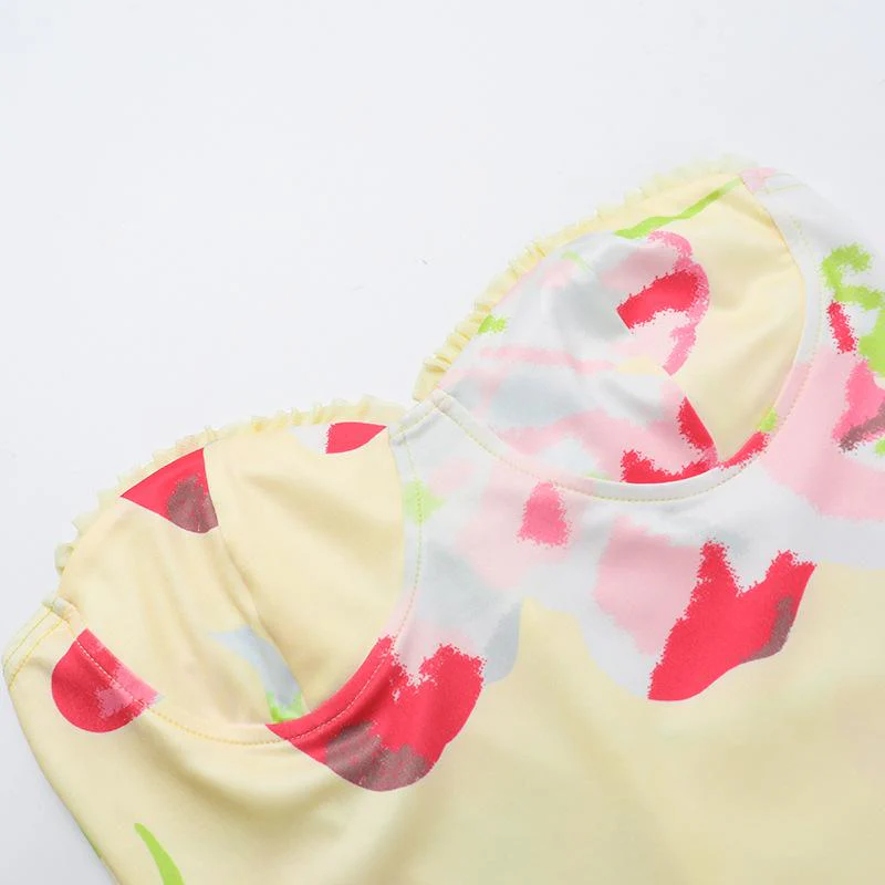 Mesh flower print sweetheart neck tube mini dress - Image 5