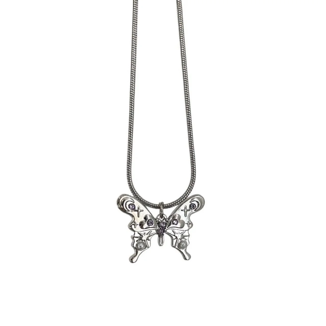 Metal chain flower pendant necklace - Image 4