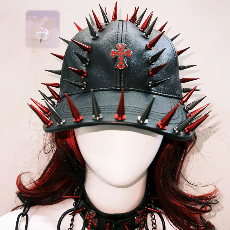 Metal chain lace up rivet applique zip-up top - Image 4