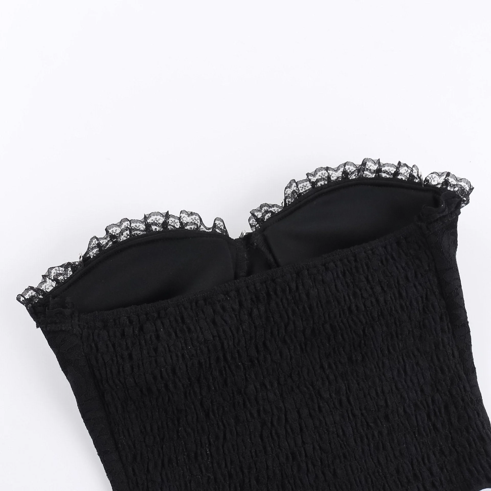 Metal chain lace up sweetheart neck tube top - Image 12