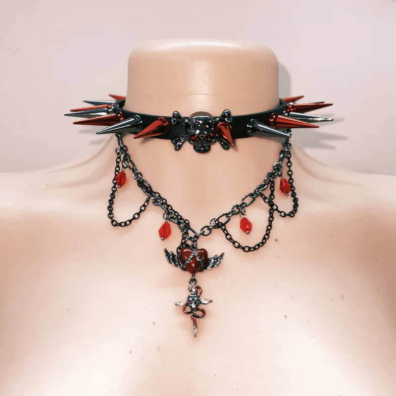 Metal chain rivet applique hollow out tube top - Image 5
