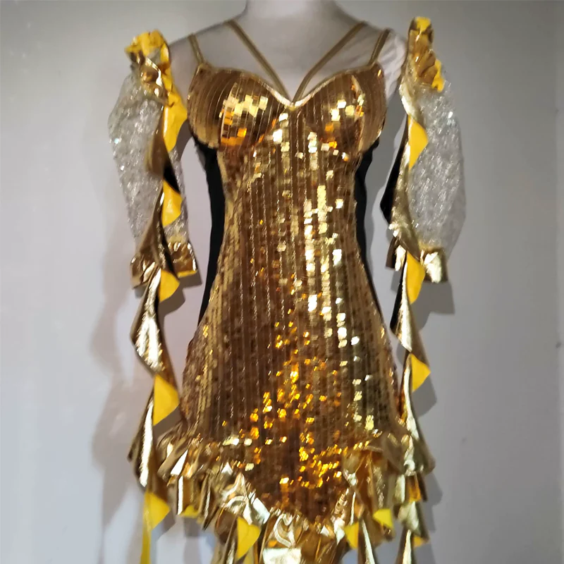 Metallic sweetheart neck ruffle glitter cami mini dress - Image 2