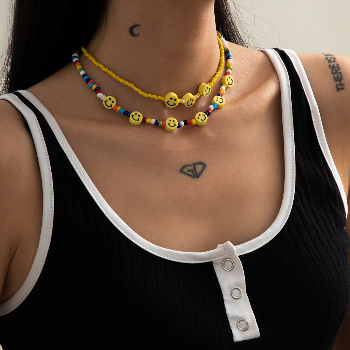 Multicolor beaded 3 pcs necklace - Image 3