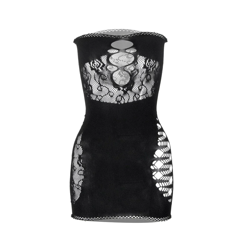 Net hollow out solid tube mini dress - Image 10