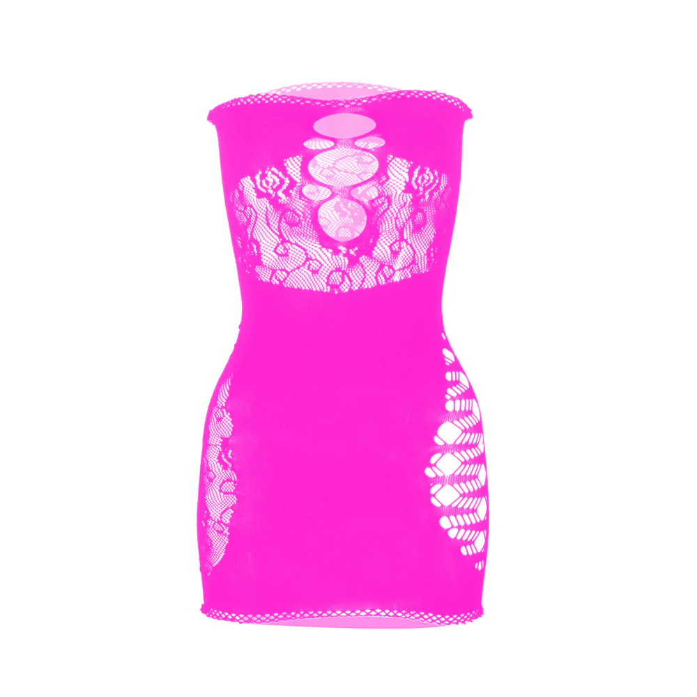 Net hollow out solid tube mini dress - Image 12