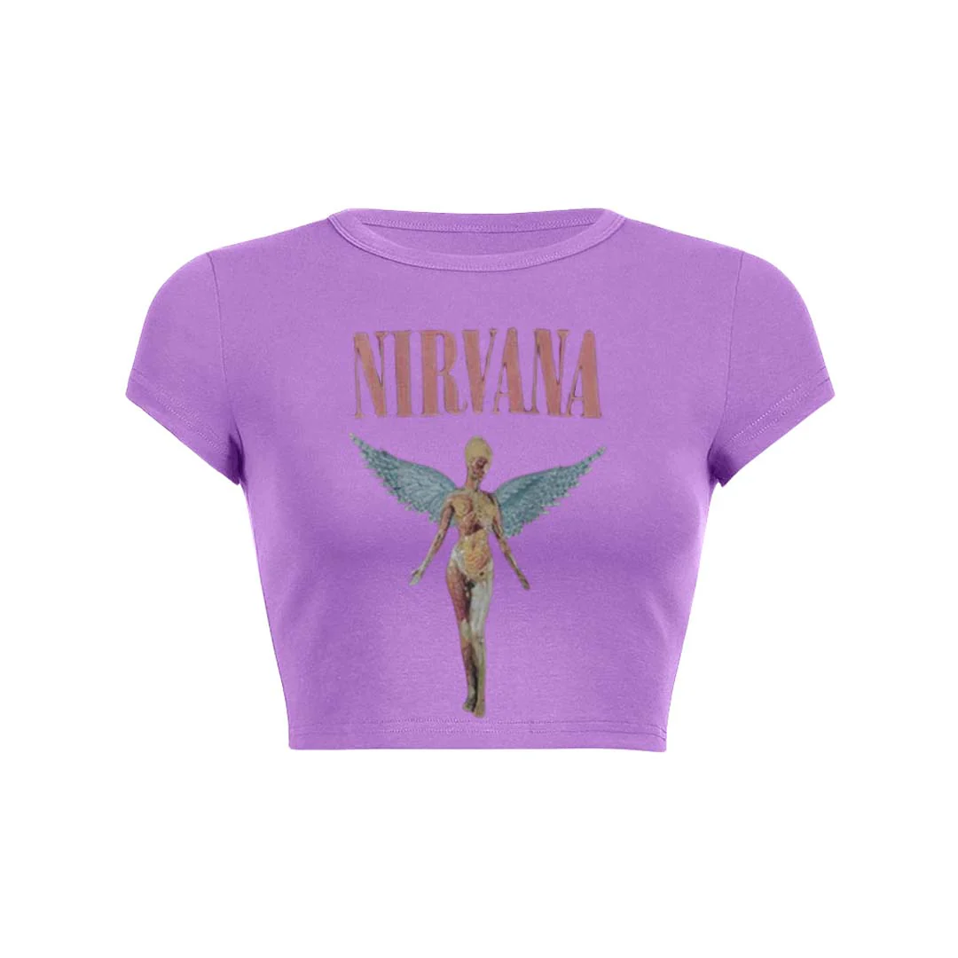 Nirxxxxa Angle Print Round Neck T Shirt - Image 3