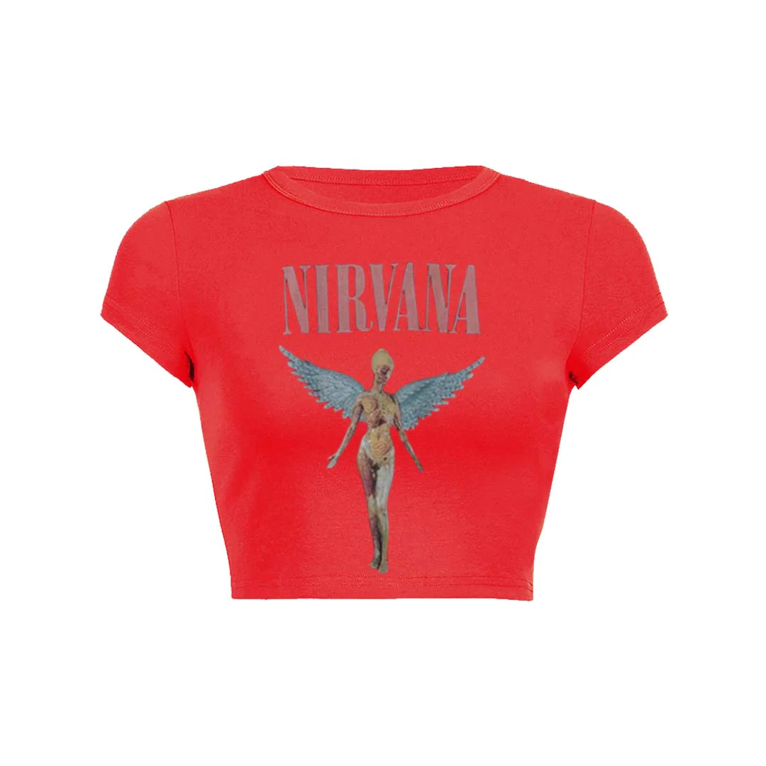 Nirxxxxa Angle Print Round Neck T Shirt - Image 4