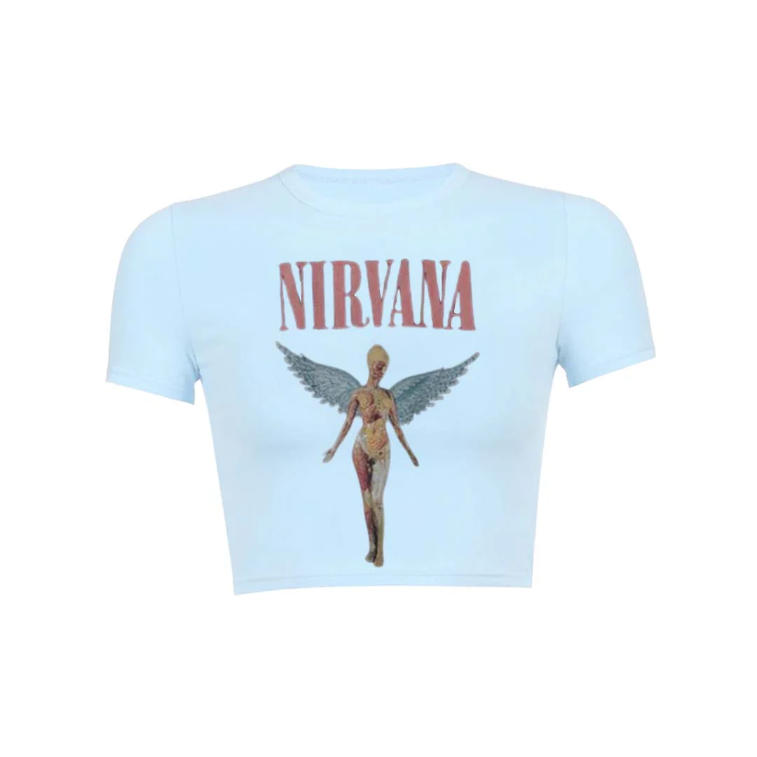 Nirxxxxa Angle Print Round Neck T Shirt - Image 7