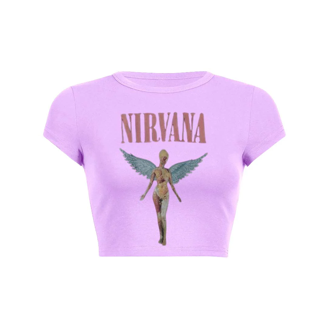 Nirxxxxa Angle Print Round Neck T Shirt - Image 9