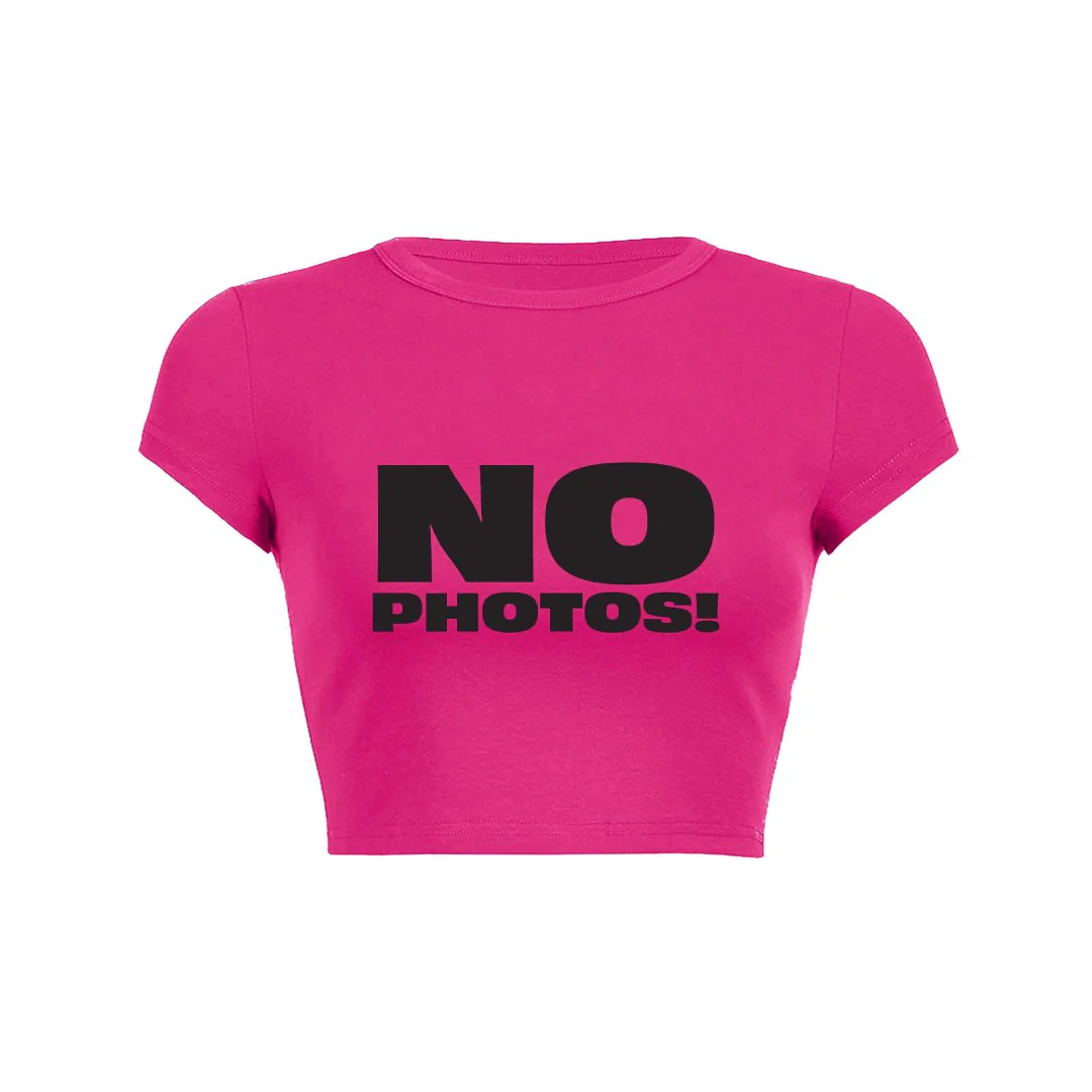 No Paparazzi Crop Top Baby Tee - Image 5