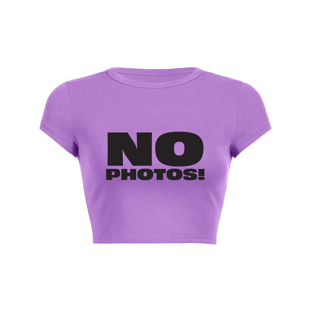No Paparazzi Crop Top Baby Tee - Image 8