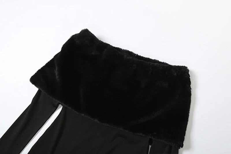 Off shoulder long sleeve fluffy jumpsuit - Image 5