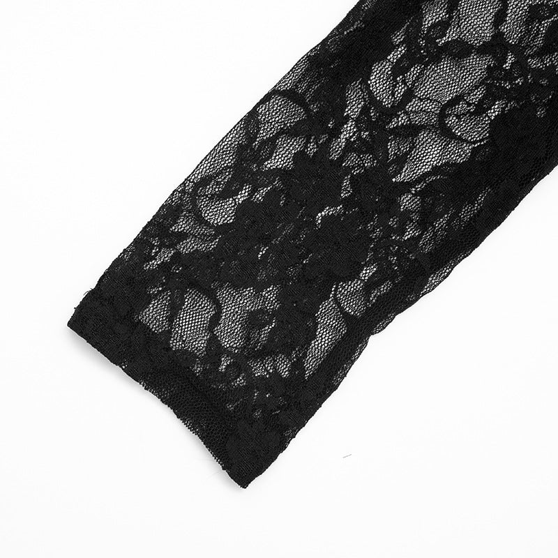 Off shoulder long sleeve lace see through pant set - Image 7