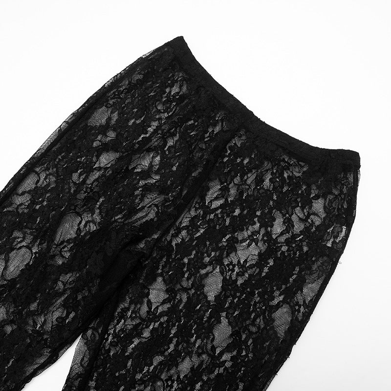 Off shoulder long sleeve lace see through pant set - Image 8