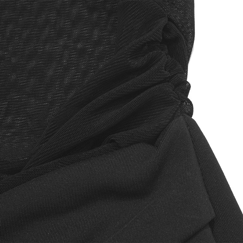 Off shoulder long sleeve mesh maxi dress - Image 7