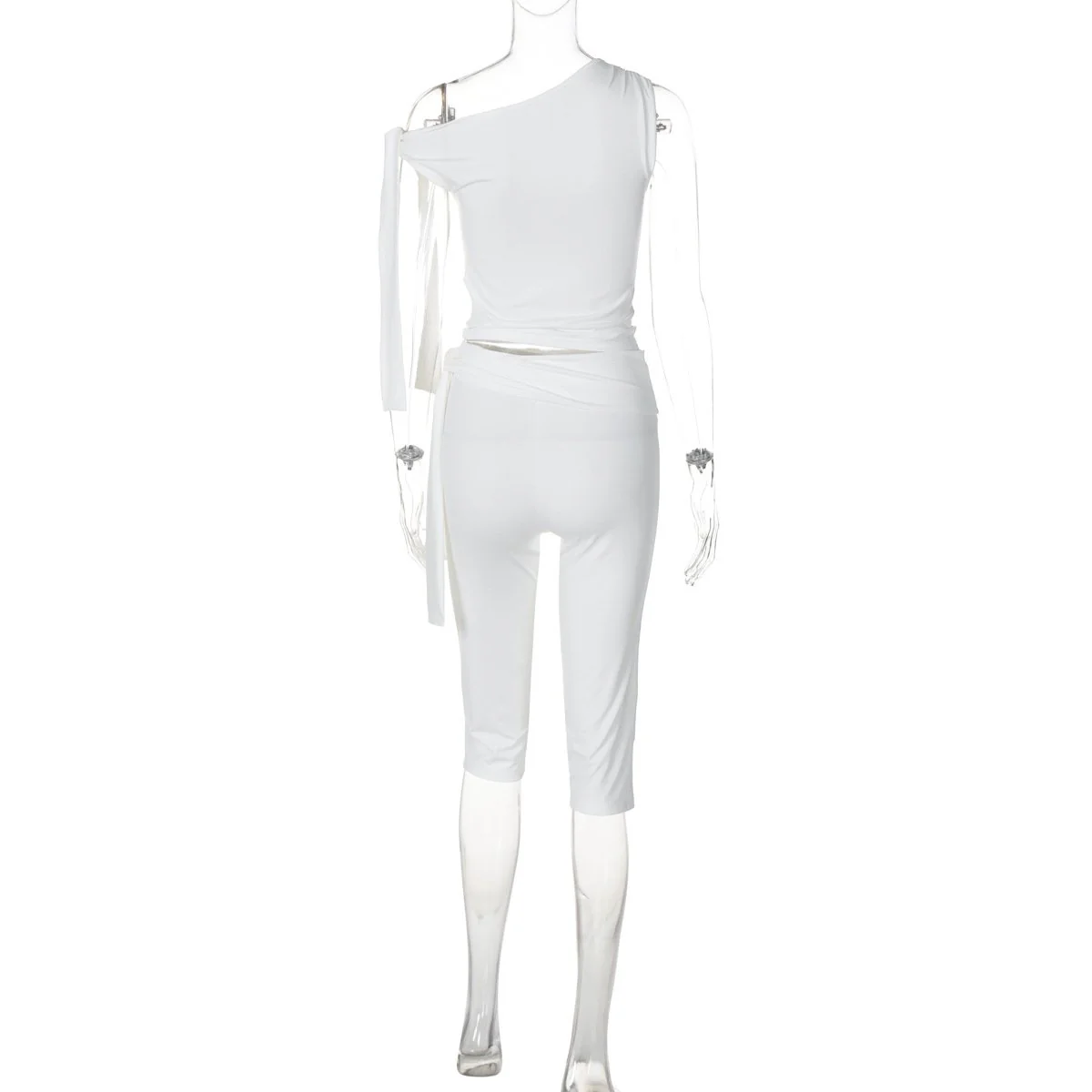 Off shoulder knotted medium rise pant set - Image 5