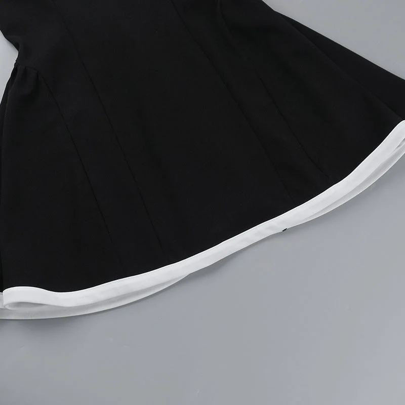 Off shoulder zip-up contrast tube mini dress - Image 6