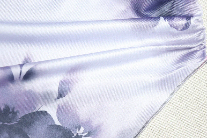 One shoulder long sleeve flower print irregular top - Image 6