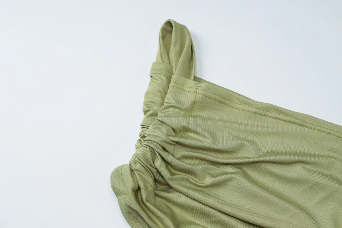 One shoulder ruched hollow out mesh maxi dress - Image 6