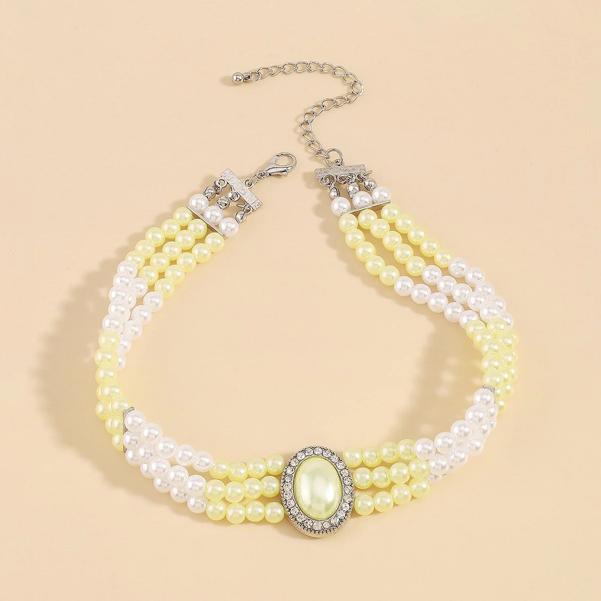 Pearl beaded layered choker necklace - Image 11