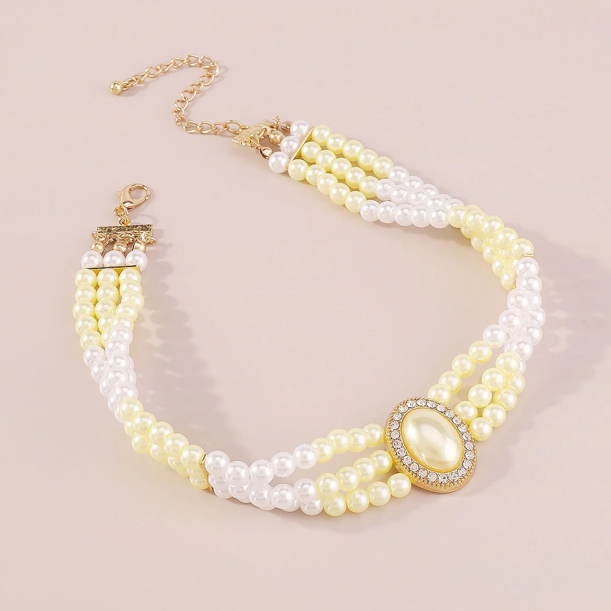 Pearl beaded layered choker necklace - Image 12