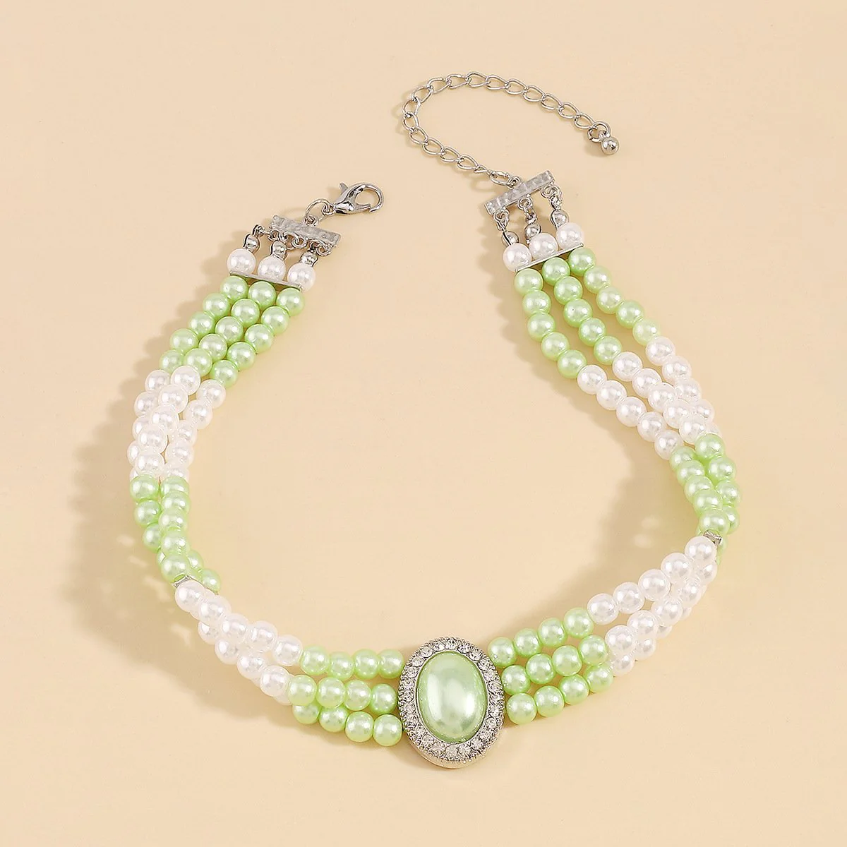 Pearl beaded layered choker necklace - Image 13