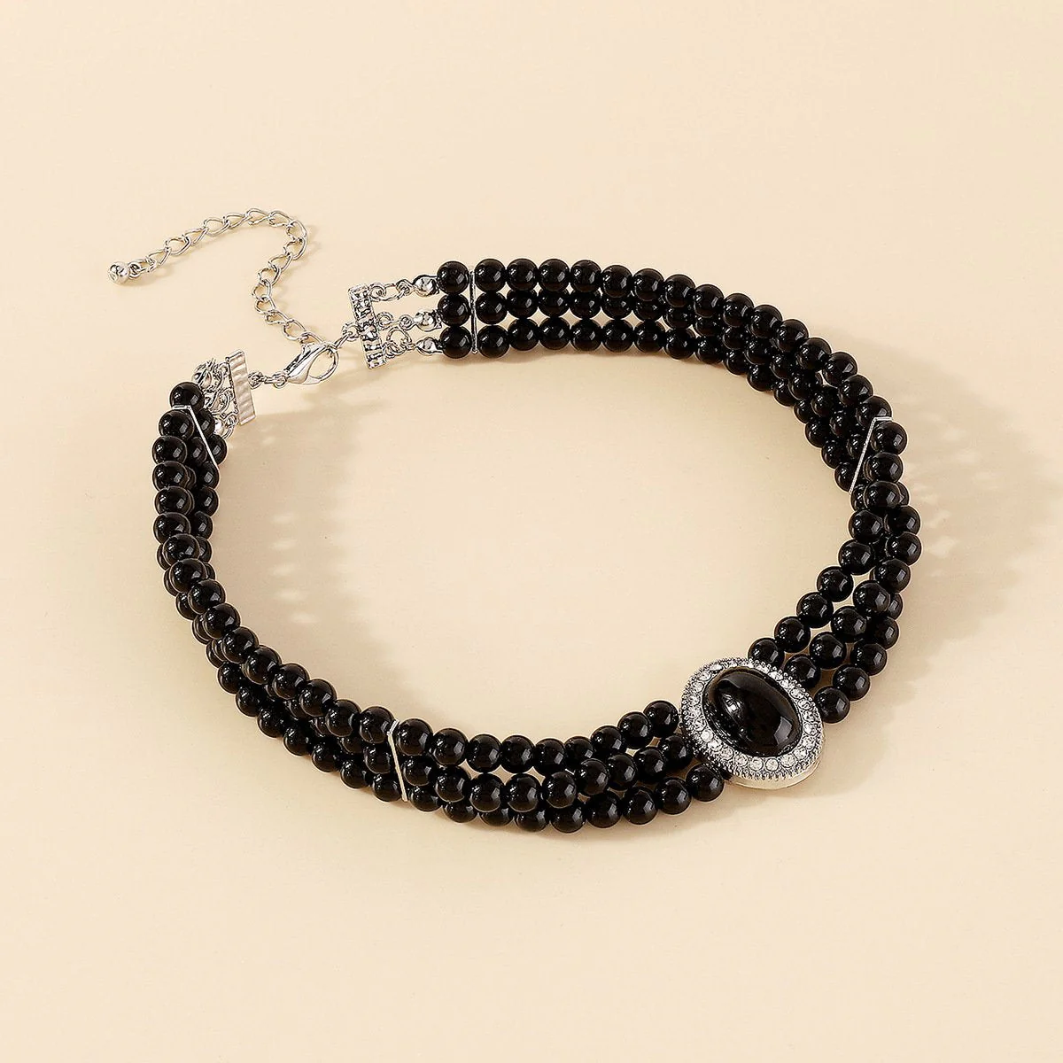 Pearl beaded layered choker necklace - Image 5