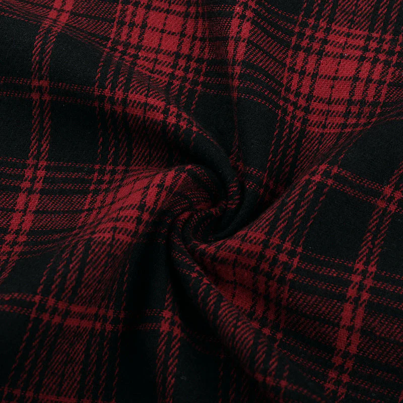 Plaid irregular buckle contrast maxi skirt - Image 8