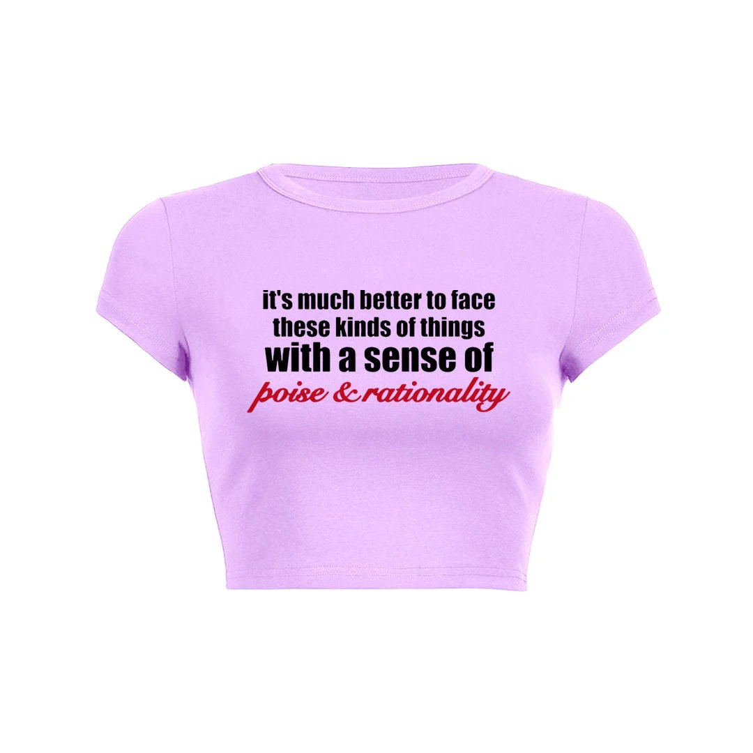 Poised & Rational Crop Top Baby Tee - Image 4