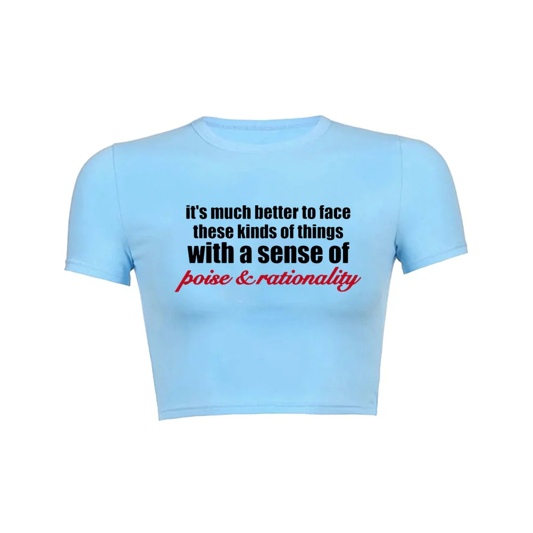 Poised & Rational Crop Top Baby Tee - Image 6