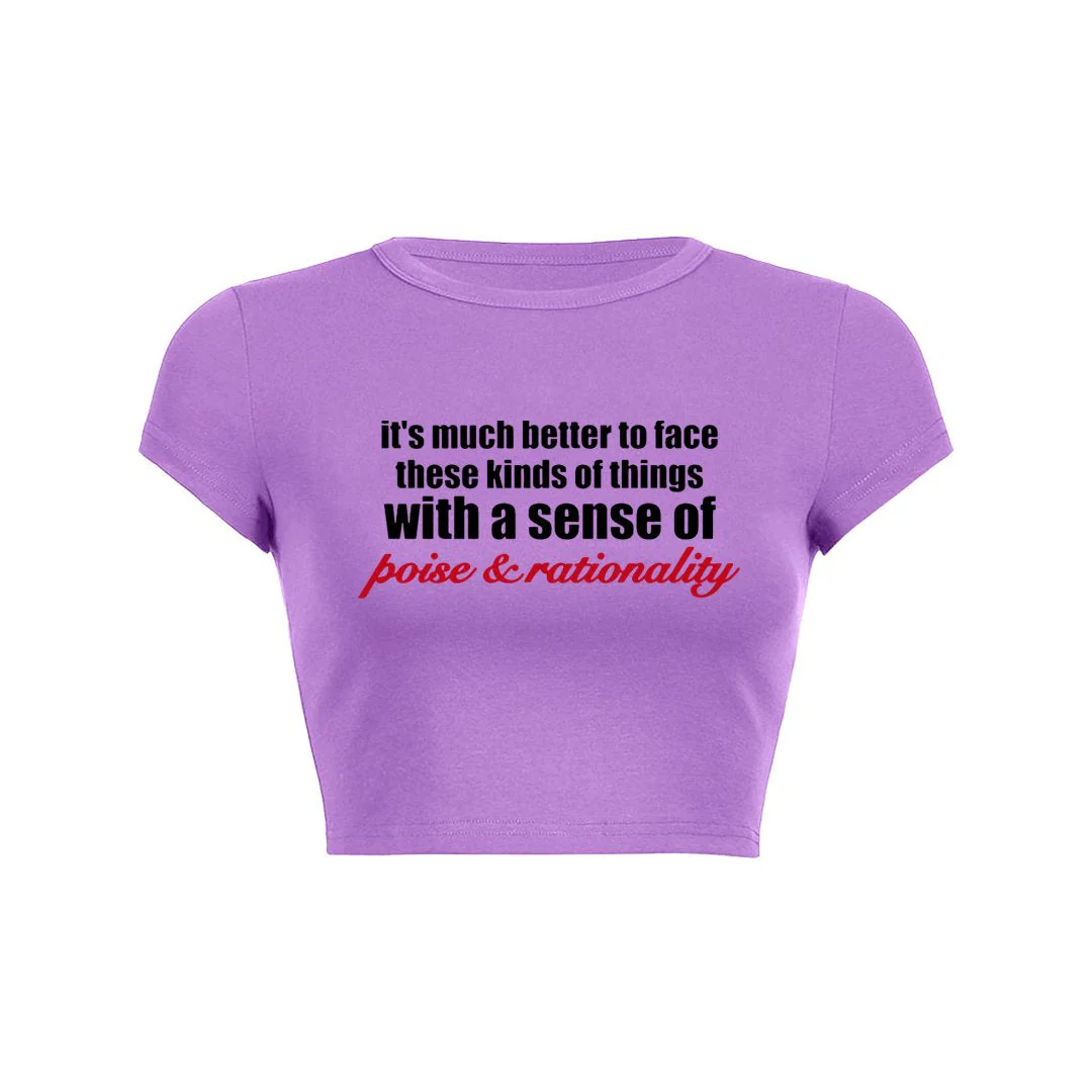 Poised & Rational Crop Top Baby Tee - Image 7